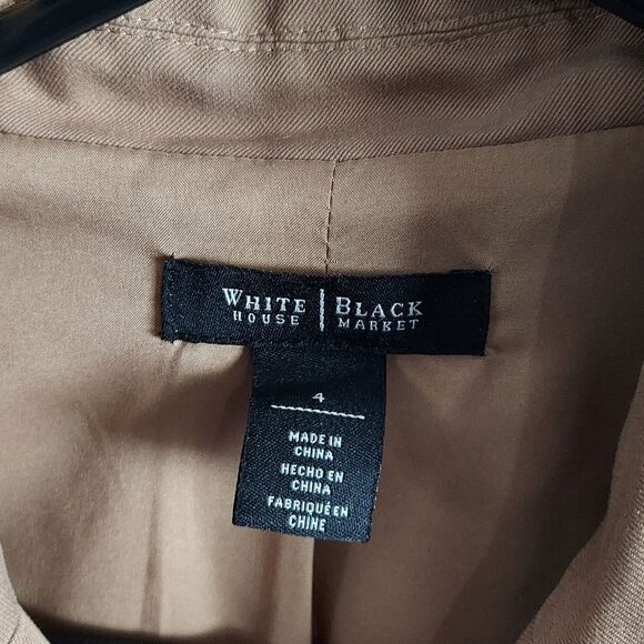 WHBM Versatile Double Breasted Long Vest Sleeveless Trench Coat Size 4 - Picture 3 of 6